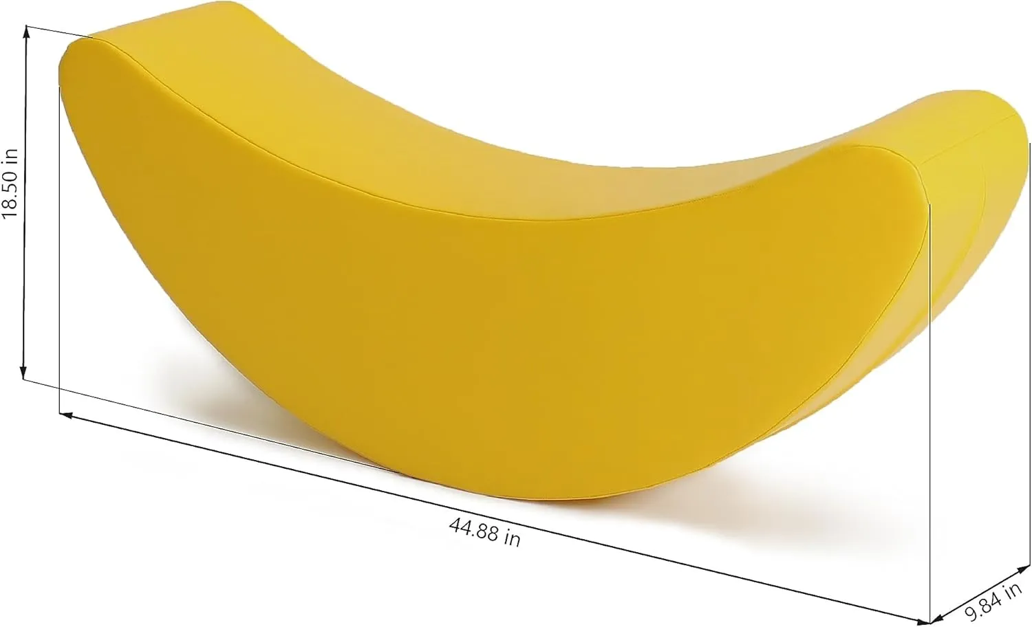 IGLU Soft Play Rocker Banana Shape Large Rocking Horse Hobby Toy for Kids Age 1-7 Montessori Open Ended Play (Yellow)