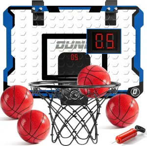 Indoor Basketball Hoop for Kids, Over The Door Mini Basketball Hoops, Mini Hoop with Scoreboard & 4 Balls, Kids Basketball Hoop Sport Toys Gifts for 5 6 7 8 9 10 11 12  Year Old Boys