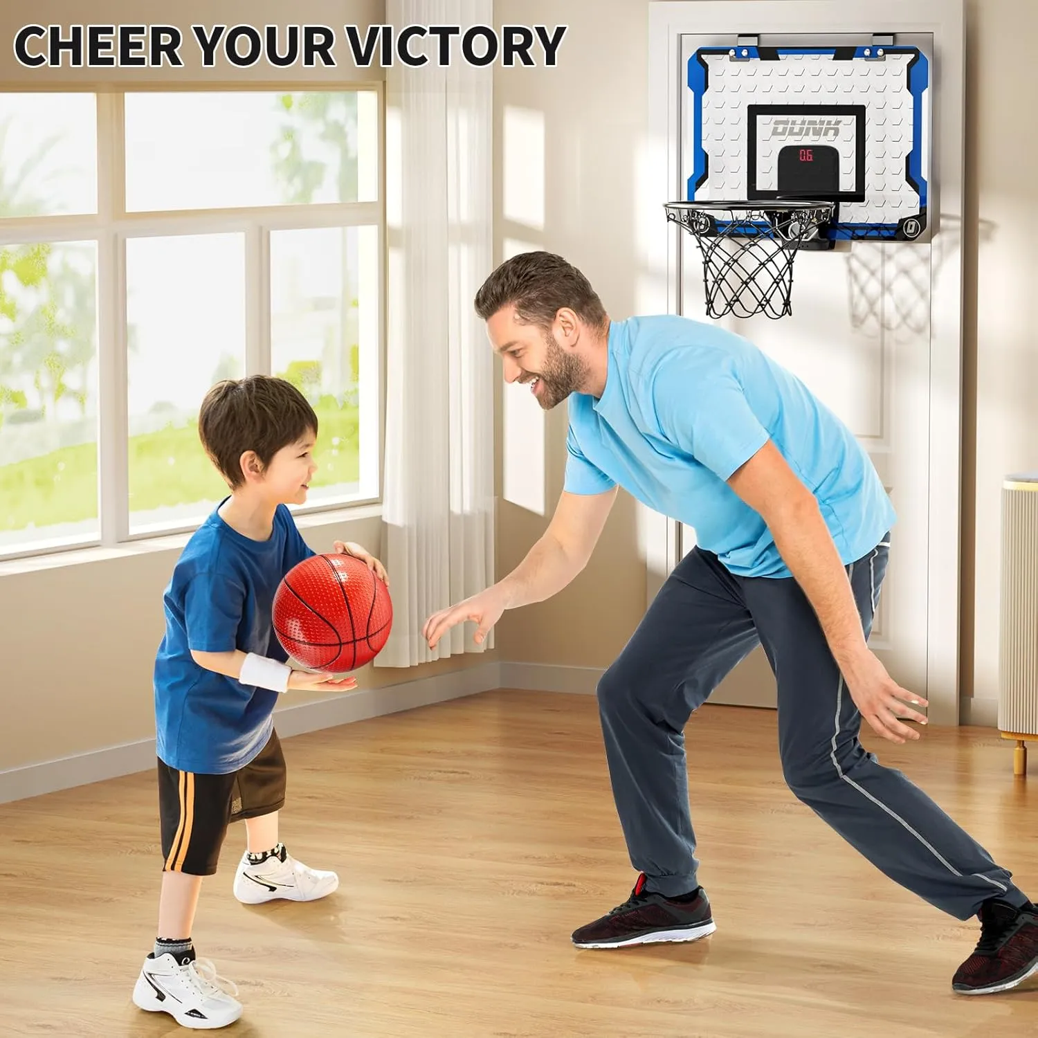 Indoor Basketball Hoop for Kids, Over The Door Mini Basketball Hoops, Mini Hoop with Scoreboard & 4 Balls, Kids Basketball Hoop Sport Toys Gifts for 5 6 7 8 9 10 11 12  Year Old Boys