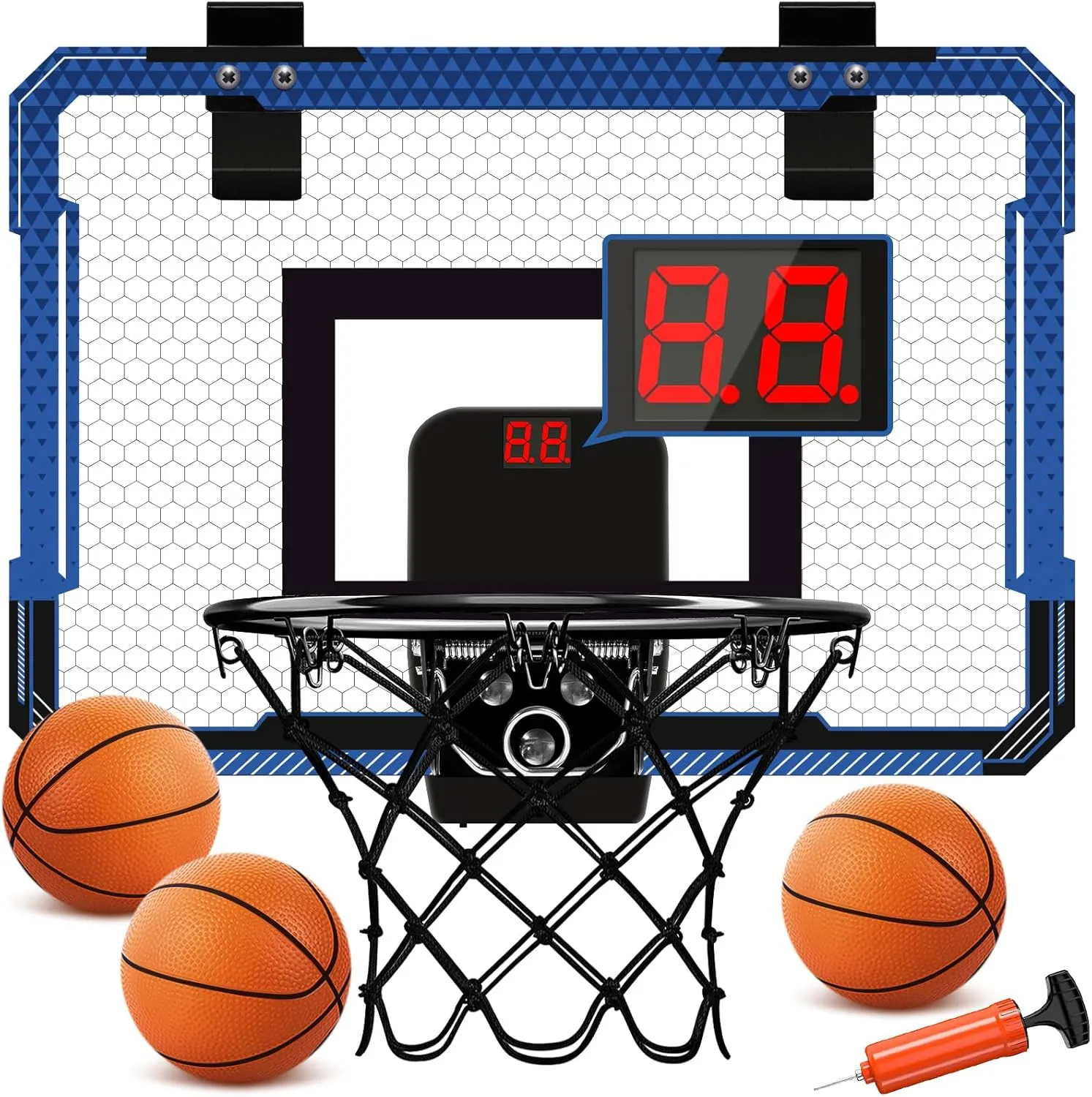 Indoor Mini Basketball Hoop for Kids and Adults - Over The Door Basketball Hoop with Balls, Mini Hoop for Door Wall Office Bedroom, Basketball Toys for Boys Girls Teens