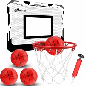 Indoor Basketball Hoop Set for Kids Adults, Pro Mini Basketball Hoop for Door Wall, Room Basketball Hoop Over The Door Outdoor Basketball Hoop with 4 Balls Toy Gift for Boy Girl
