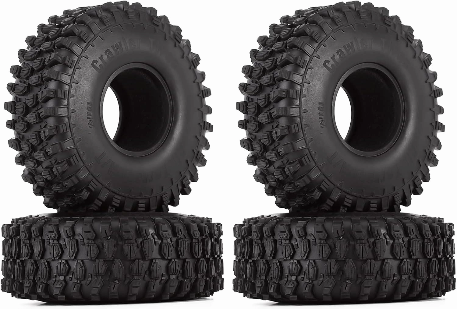 INJORA 1.9 Crawler Tires 120mm Rubber All Terrain Wheel Tires for 1/10 RC Rock Crawler Car FCX10 TRX4 Axial SCX10 Redcat Gen8