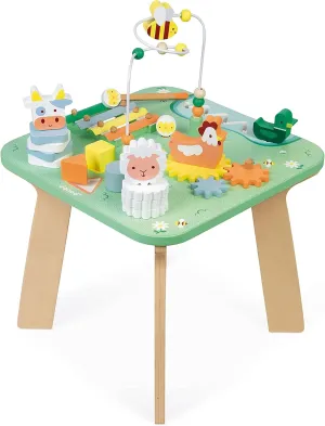 Janod Wooden Pretty Meadow Activity Table - 21.1" Tall - Ages 12 Months  - J05327