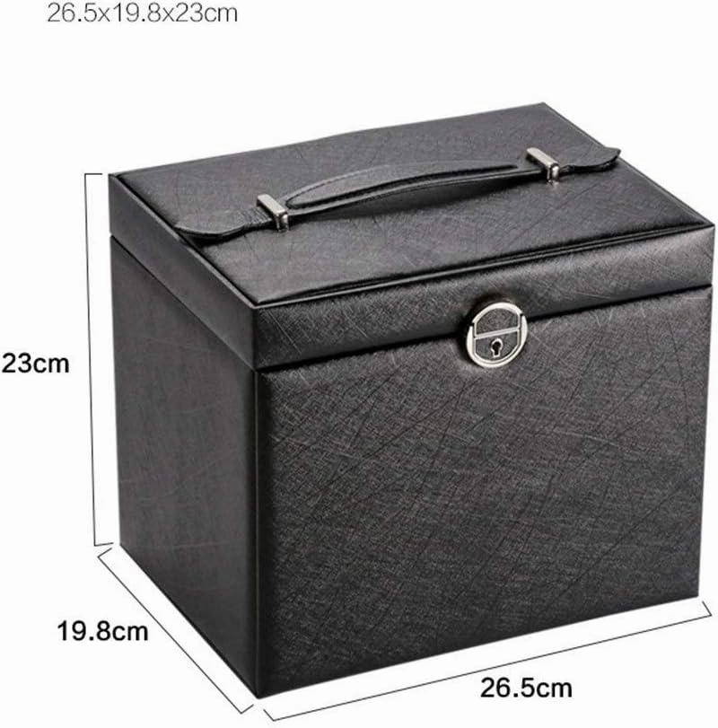 Jewelry Boxes Jewelry Box Display Storage Box Necklace Ring Storage Organizer Large Jewel Cabinet Gift Case (Black)