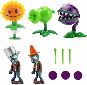 JHESAO 5 PCS Plants and Zombies Toys Action Figures Zombies PVZ Toys Set 1 2 Series Great Gifts for Kids and Fans, Birthday and Christmas Party New