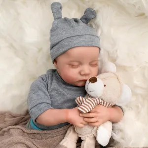 Jirachi Lifelike Reborn Baby Dolls Boy,18 Inch Soft Cloth Body Realistic Reborn Dolls That Look Real Adorable Sleeping Newborn Baby Dolls with Accessories for Kids Age 3 