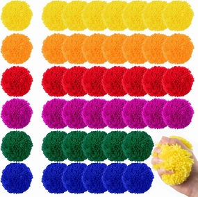 Kickball Dodgeballs 4 Inches Soft Acrylic Yarn Dodgeballs Playground Balls Large Hand Ball Physical Education Equipment for Adults Handball Outdoor Game Indoor Play, 6 Colors(48 Pcs)