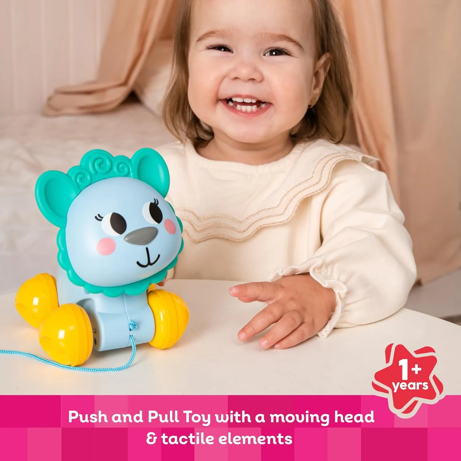 Kids Hits Educational Toddler Push and Pull Toy (Llama)