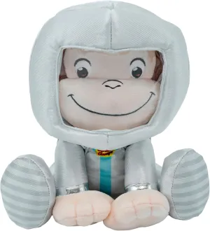 KIDS PREFERRED Curious George Animated Astronaut Stuffed Animal Plush Toy Monkey – Cute Cuddle Plushie Gift Makes Sound by Pushing Paw and Watch Him Move – Removable Helmet