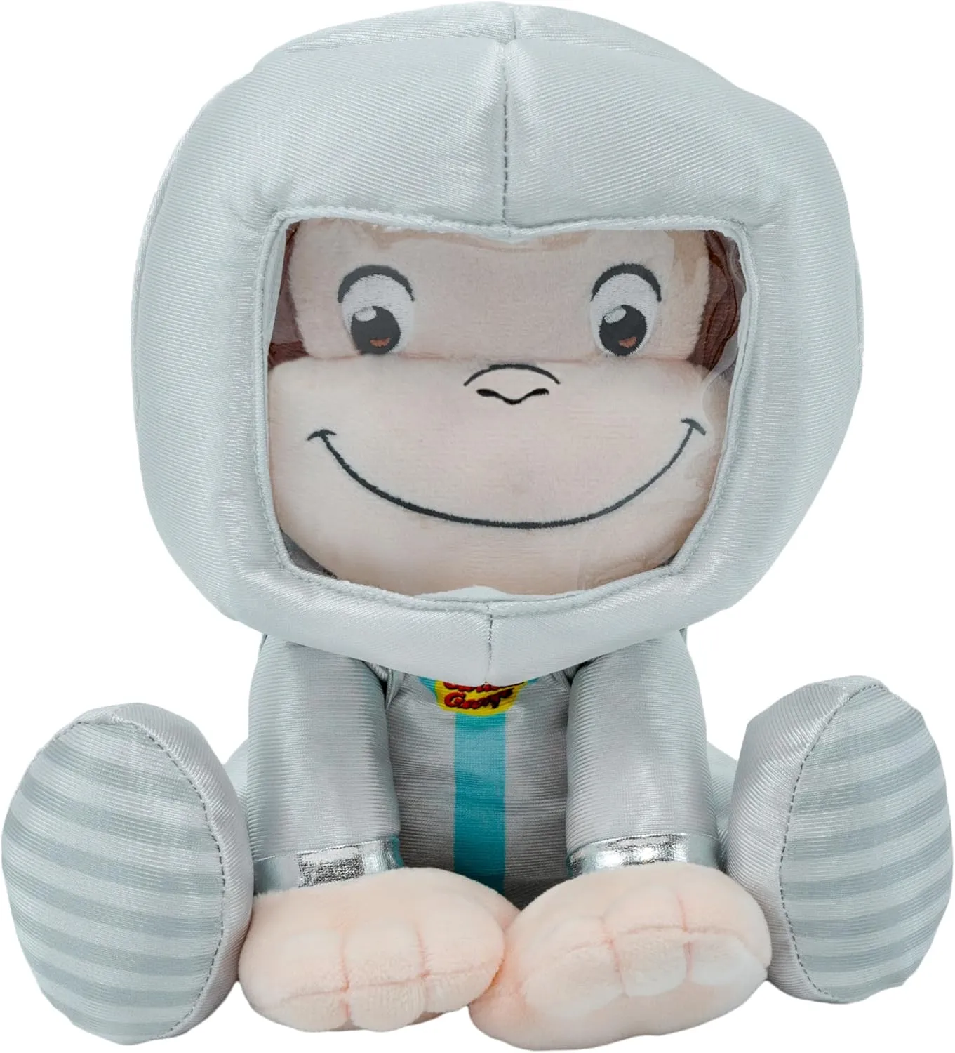 KIDS PREFERRED Curious George Animated Astronaut Stuffed Animal Plush Toy Monkey – Cute Cuddle Plushie Gift Makes Sound by Pushing Paw and Watch Him Move – Removable Helmet