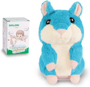 Kids Toddler Toys for Ages 2-4, Talking Hamster Repeats What You Say, Interactive Plush Repeating Toy for 2 3 4 5 6 8 Year Old Boy Girl Birthday Gift (Blue)