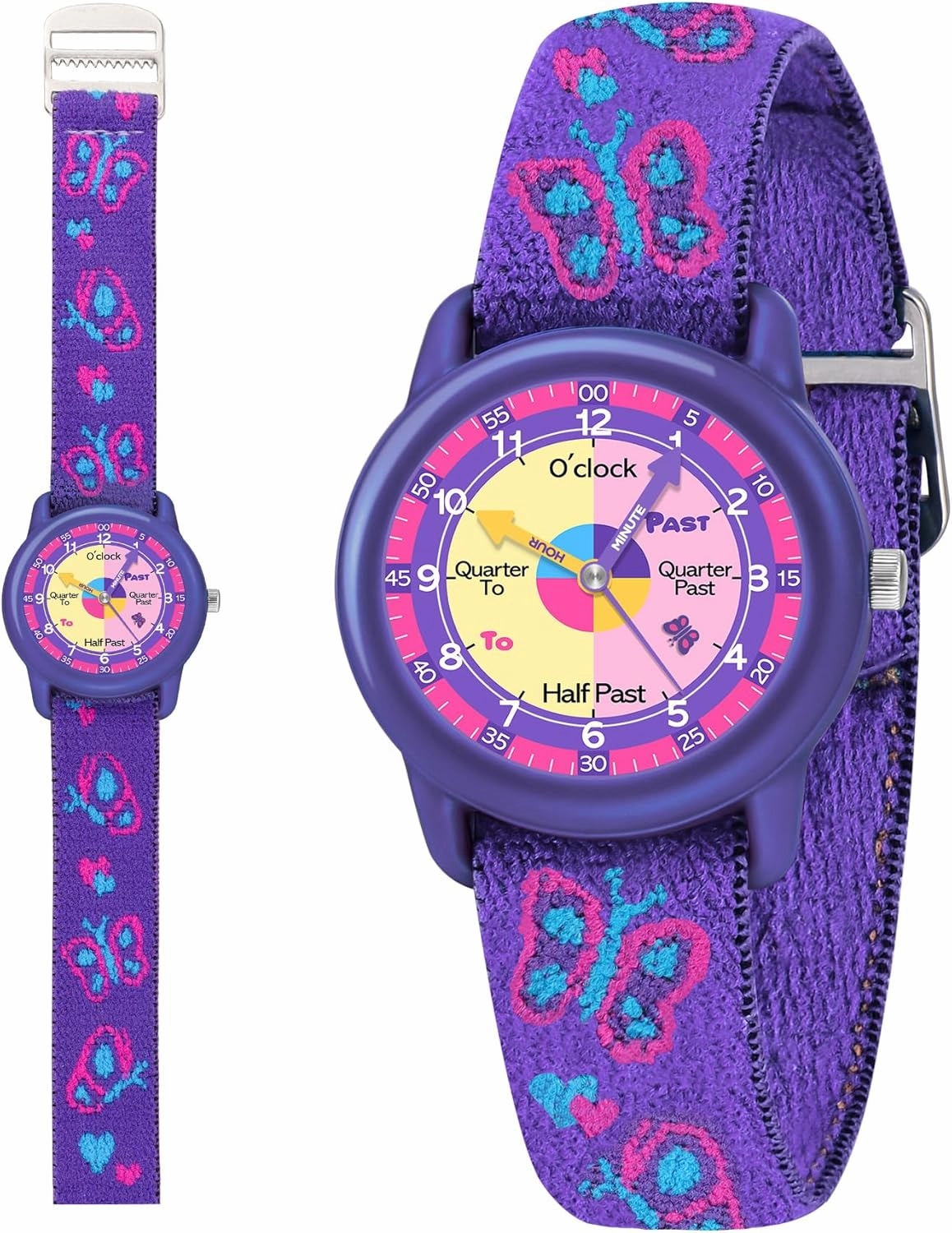 Kids Analog Watches for Girls Boys with Soft Elastic Fabric Strap, Learning Time Waterproof Watch for Ages 3-12 Kids, Gift for Toddler Children