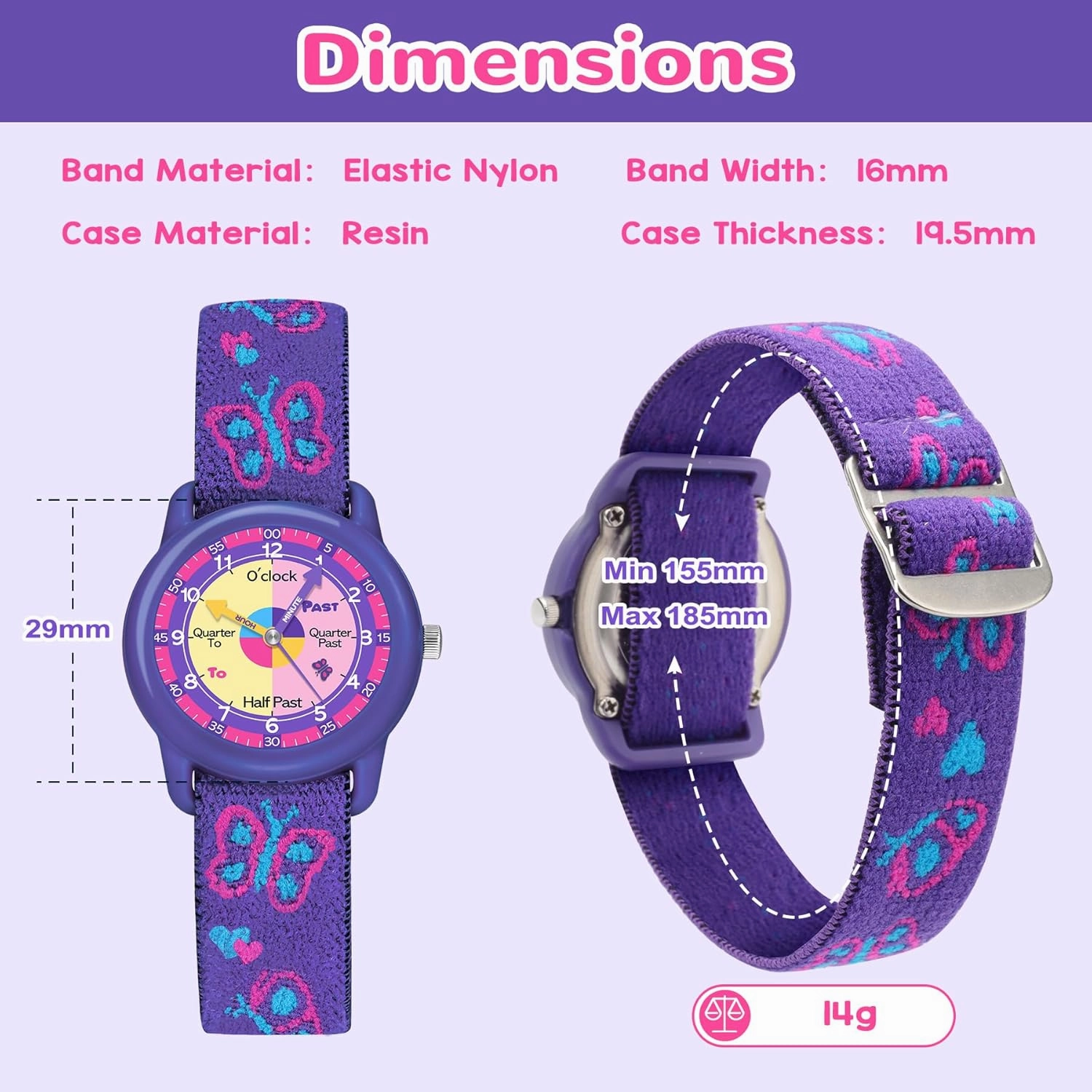Kids Analog Watches for Girls Boys with Soft Elastic Fabric Strap, Learning Time Waterproof Watch for Ages 3-12 Kids, Gift for Toddler Children