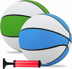 Kids/Size 3 Mini Basketball - 7 Inch, 2 Pack, Assorted Colors, Indoor/Outdoor/Pool Parties, Basketball Game Party Favors