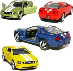KiNSMART 2006 Ford Mustang GT Edition Set Of 4 1:38 Scale 5" Die Cast Metal Model Toy Car