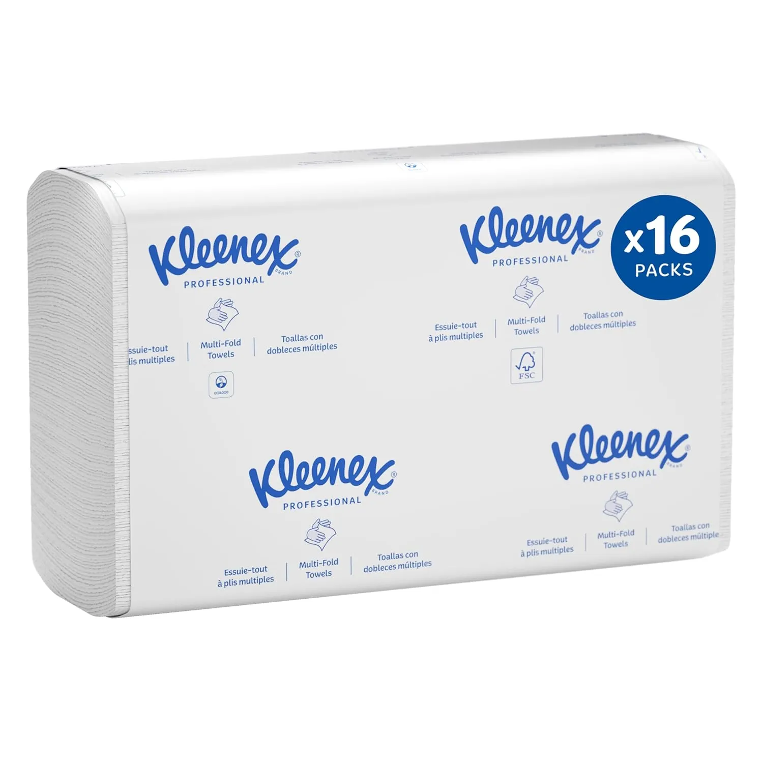 Kleenex Professional C-Fold Folded Paper Towels, Bulk (01500), Absorbent, White (150 Sheets/Pack, 16 Packs/Case, 2,400 Sheet Total)
