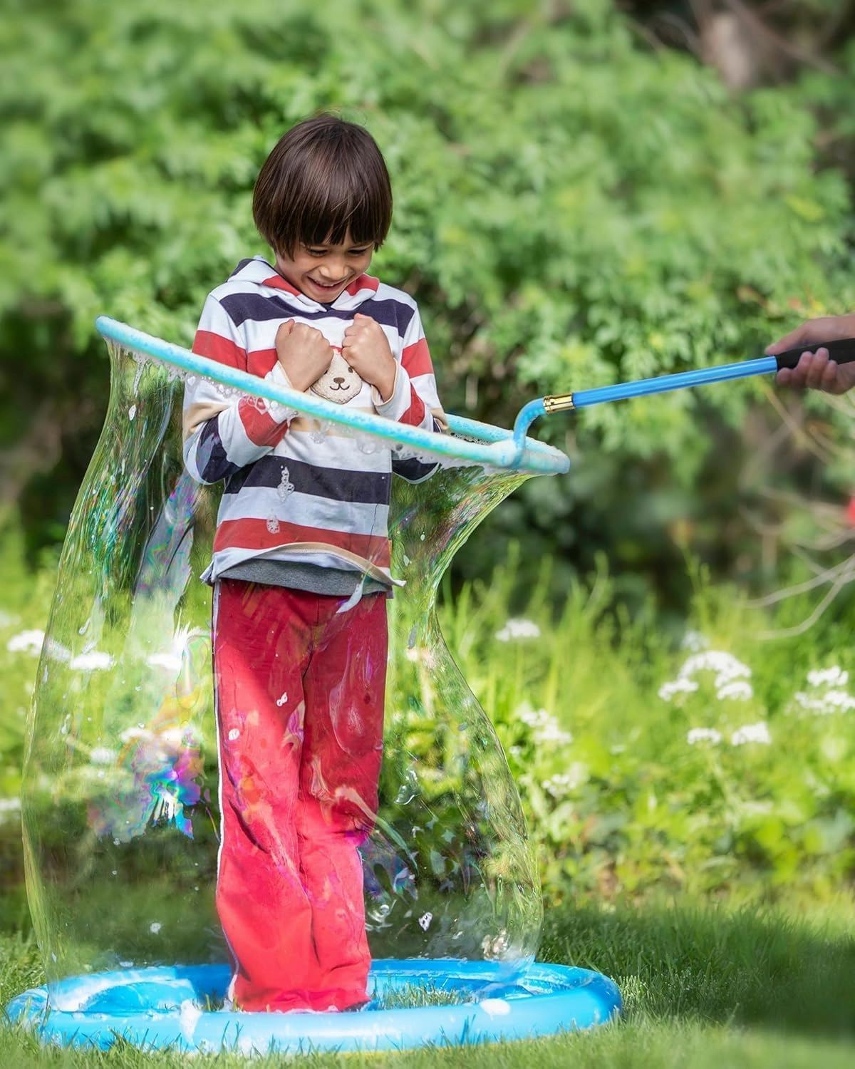 Large Bubble Wands Kit with 12 oz Concentrated Bubble Solution for Huge Bubble Wand, Bubble Wands Large Toys Bubbles for Kids Outside (Giant Bubble Wand Set Matching Bubble Solution)