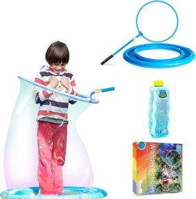 Large Bubble Wands Kit with 12 oz Concentrated Bubble Solution for Huge Bubble Wand, Bubble Wands Large Toys Bubbles for Kids Outside (Giant Bubble Wand Set Matching Bubble Solution)