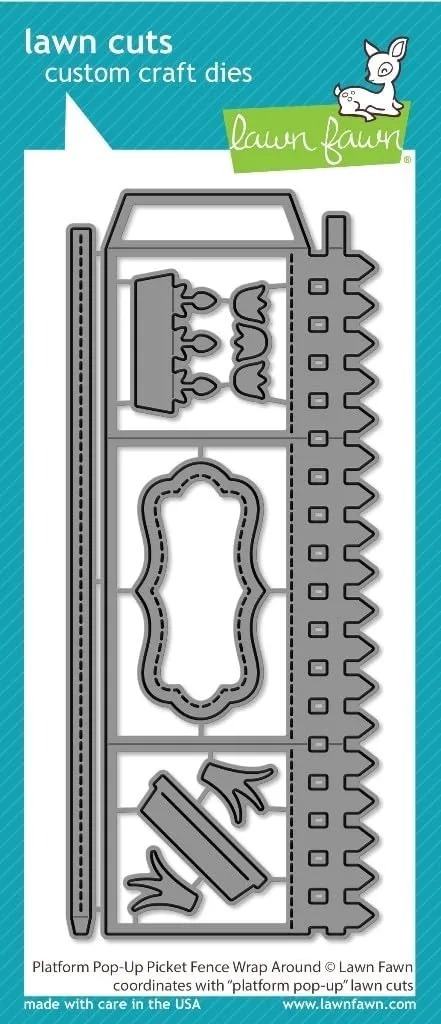 Lawn Fawn LF3372 Platform Pop-Up Picket Fence Wrap Around Dies