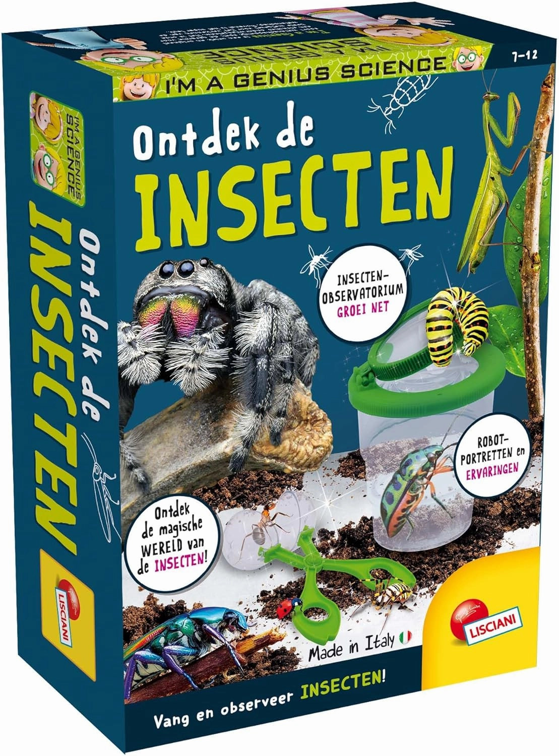LISCIANI - I'm a Genius - Science Pocket - Discover Insects - Complete Set with Magnifying Glass and Insect Pliers - for Children Aged 7-12 - Made in Italy