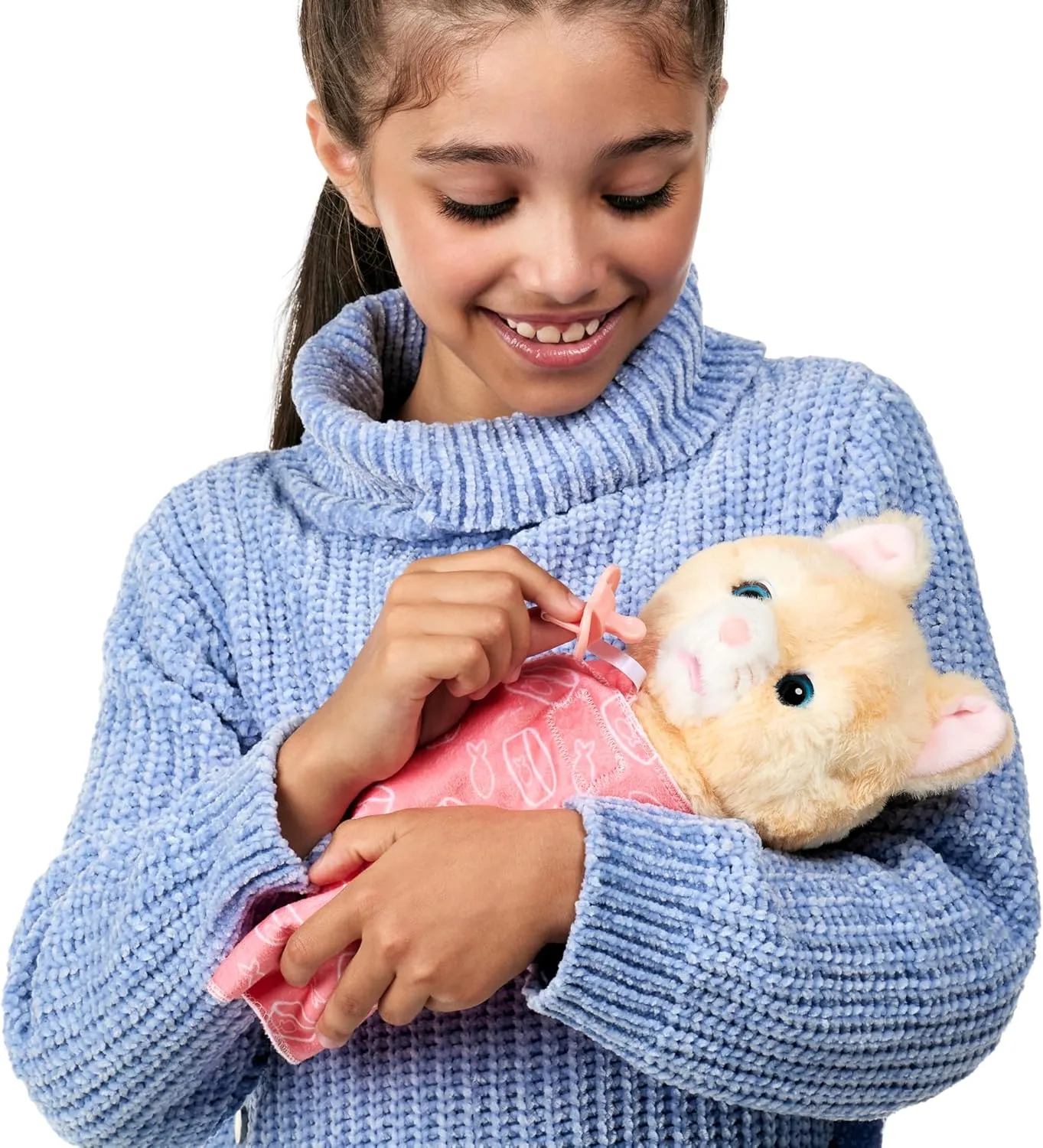 Little Live Pets - Cozy Dozys: Ginger The Kitty | Interactive Plush Toy Kitty. 25  Sounds and Reactions. Magical Eye Movement. Blanket, Pacifier and Batteries Included. for Kids Ages 4 