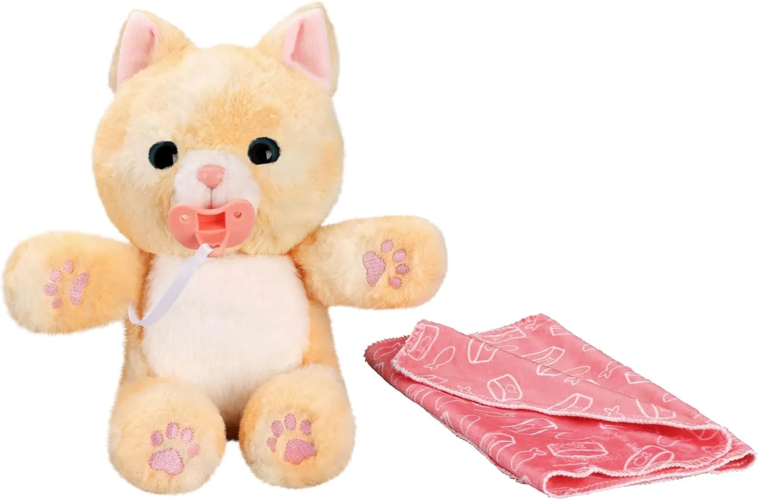 Little Live Pets - Cozy Dozys: Ginger The Kitty | Interactive Plush Toy Kitty. 25  Sounds and Reactions. Magical Eye Movement. Blanket, Pacifier and Batteries Included. for Kids Ages 4 