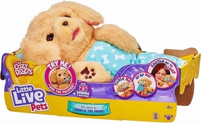 Little Live Pets - Cozy Dozys: Charlie The Puppy | Interactive Plush Toy Dog. 25  Sounds and Reactions. Magical Eye Movement. Blanket, Pacifier and Batteries Included. for Kids Ages 4 .