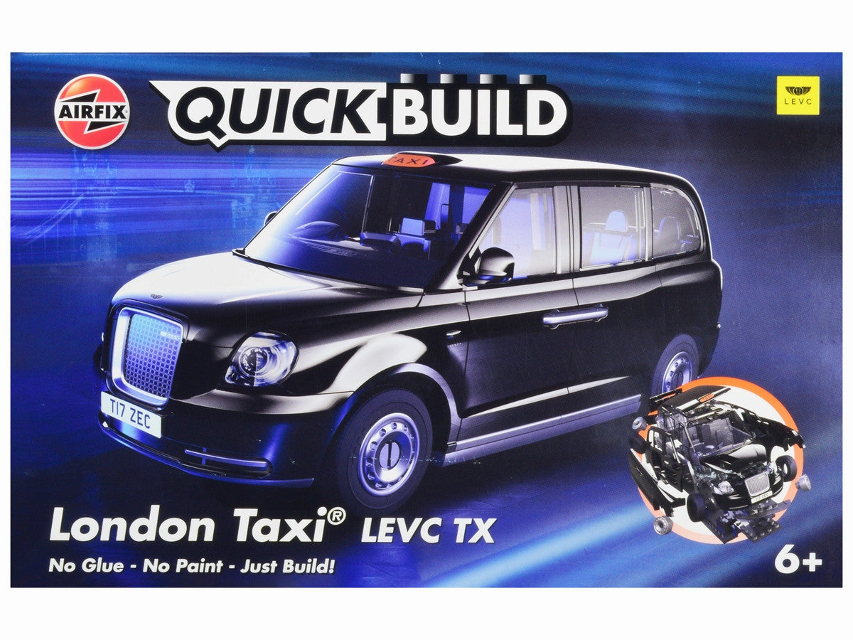 London Taxi LEVC TX Black Snap Together Painted Skill 1 Plastic Model Car Kit by Airfix Quickbuild
