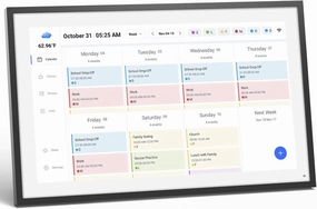 LOOFII 15.6 Inch Smart Digital Calendar Planner & Chore Chart, Full HD Interactive Touchscreen Display for Family Scheduling, Wall Mountable – Streamline Household Organization (Black White)