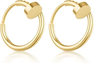 Luxury 18K Gold Huggie Nali Earrings Small Hoop Earrings for Women Lightweight Hypoallergenic Mini Gold Trendy Hoop Earrings for Women