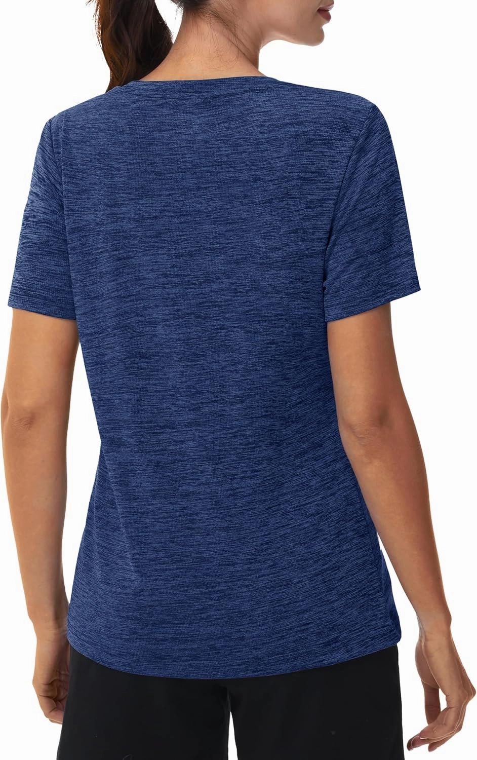 MAGCOMSEN Workout Tops for Women UPF 50  Quick Dry Short Sleeve Sun Protection V-Neck Shirts Lightweight Hiking T Shirts