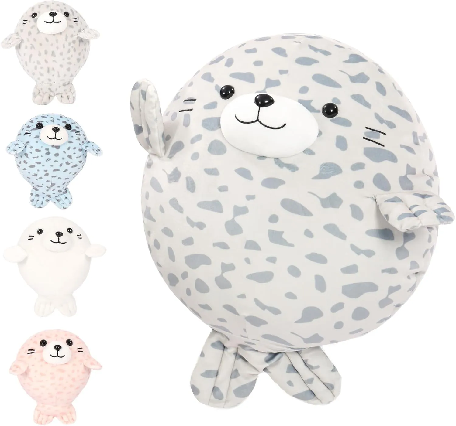 MaoGoLan Chubby Blob Seal Pillow Plush,20" Giant Seal Stuffed Animals with 4 Babies Inside,Ultra Soft Stuffed Throw Pillow for Kids,Girls,Boys