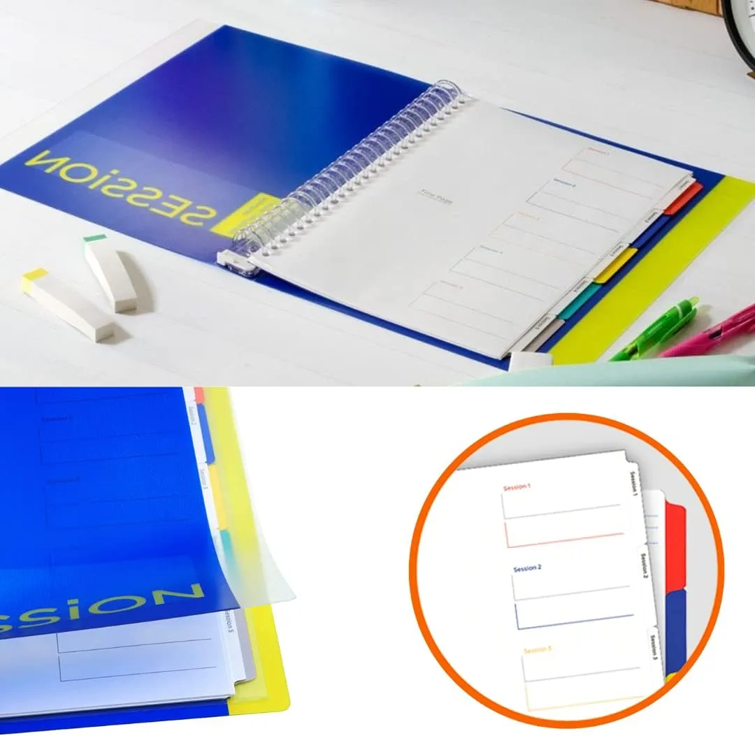 Maruman Loose Leaf Color Binder Session B5 26 Rings and Loose Leaf Paper B5 6mm ruled 50 sheets(L1201) Pack… (Light Purple)
