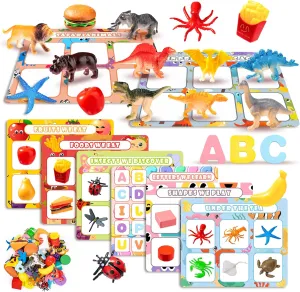 Matching Games for Toddlers Sorting Toys: Preschool Learning Activities for Kids, Montessori Autism Sensory Toy with Multi Themes - Educational Classroom Game for Age 1 2 3 4 5 Year Old Boys and Girls
