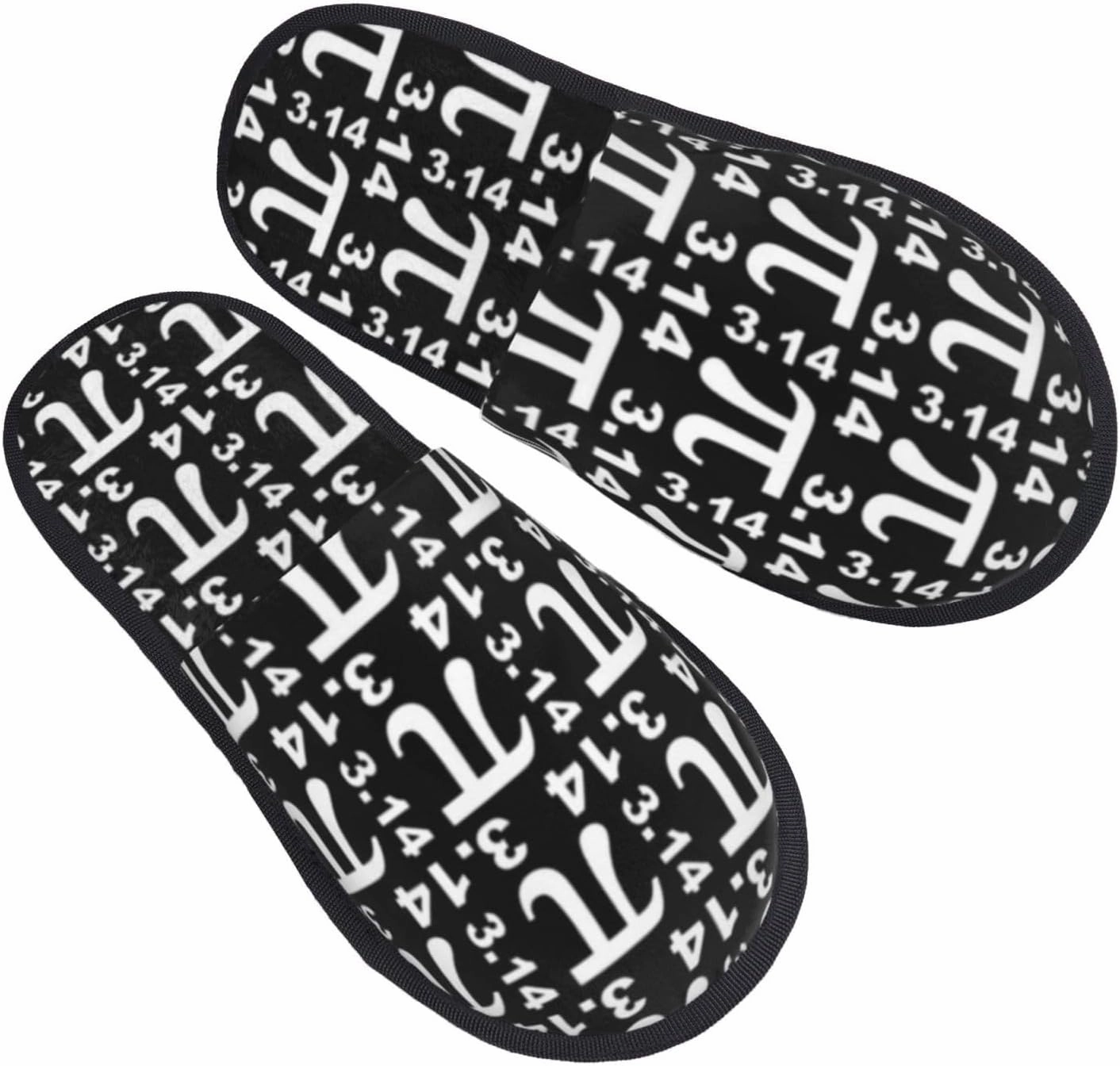 Math Number π Pi Winter Furry Slippers Warm Cozy Indoor Shoes House Slippers For Men Women
