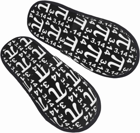 Math Number π Pi Winter Furry Slippers Warm Cozy Indoor Shoes House Slippers For Men Women