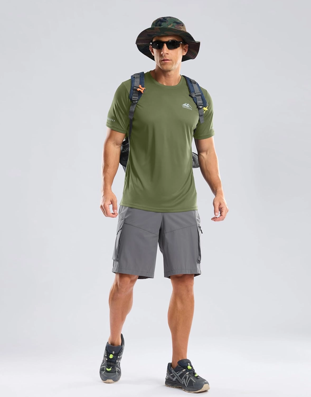 Men's UPF 50  Sun Protection Dry Fit Workout T-Shirts Rash Guard Swim Shirts Moisture Wicking Tee for Athletic, Beach, Hiking