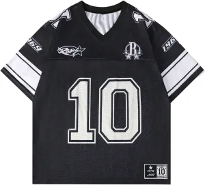 Men's Number Graphic Jersey Shirts Y2K Graphic Short Sleeve Streetwear Tee Shirt Top