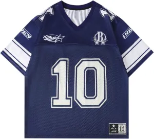 Men's Number Graphic Jersey Shirts Y2K Graphic Short Sleeve Streetwear Tee Shirt Top