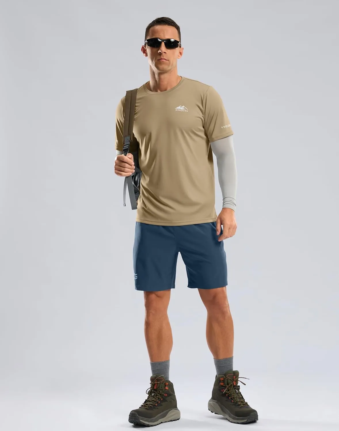 Men's UPF 50  Sun Protection Dry Fit Workout T-Shirts Rash Guard Swim Shirts Moisture Wicking Tee for Athletic, Beach, Hiking