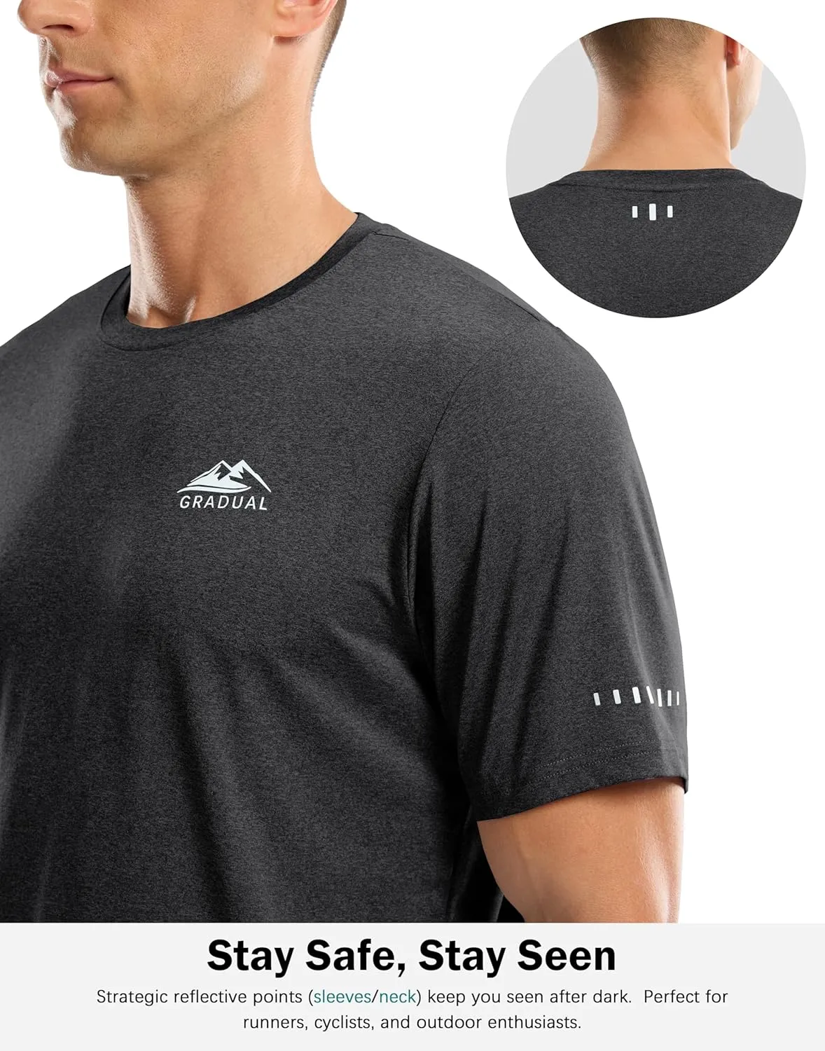 Men's UPF 50  Sun Protection Dry Fit Workout T-Shirts Rash Guard Swim Shirts Moisture Wicking Tee for Athletic, Beach, Hiking