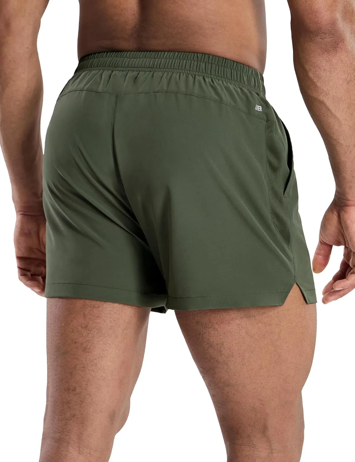 MIER Mens 3 Inch Shorts for Athletic Running Dry Fit Lightweight Workout Gym Active Shorts with Brief Liner, Pockets