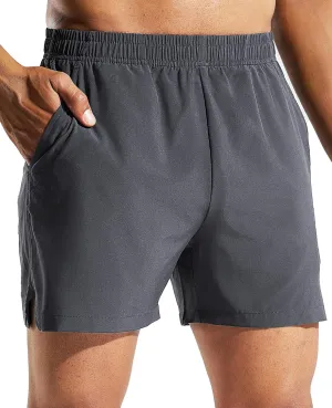 MIER Men's 5 Inch Running Athletic Shorts with Pockets Quick Dry Lightweight Gym Workout Shorts, Elastic Waist