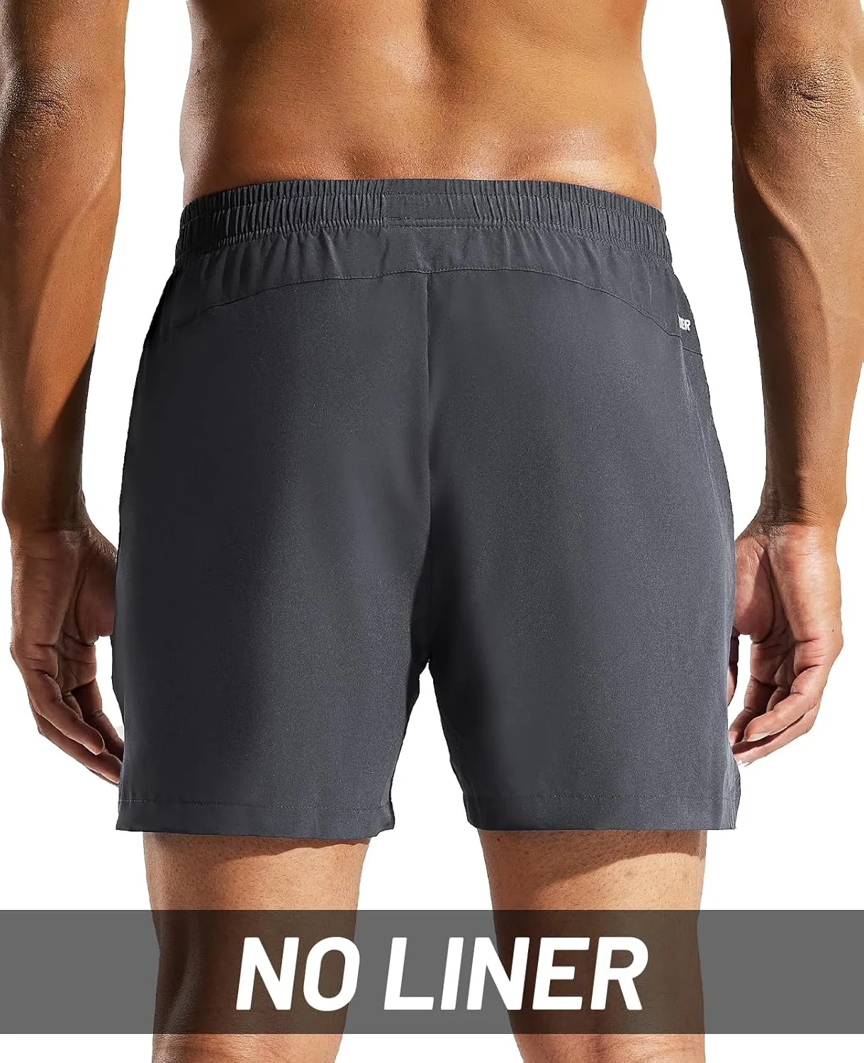 MIER Men's 5 Inch Running Athletic Shorts with Pockets Quick Dry Lightweight Gym Workout Shorts, Elastic Waist