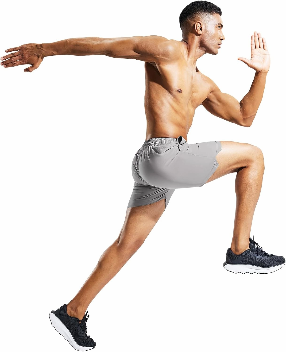 MIER Men's 5 Inch Running Athletic Shorts with Pockets Quick Dry Lightweight Gym Workout Shorts, Elastic Waist
