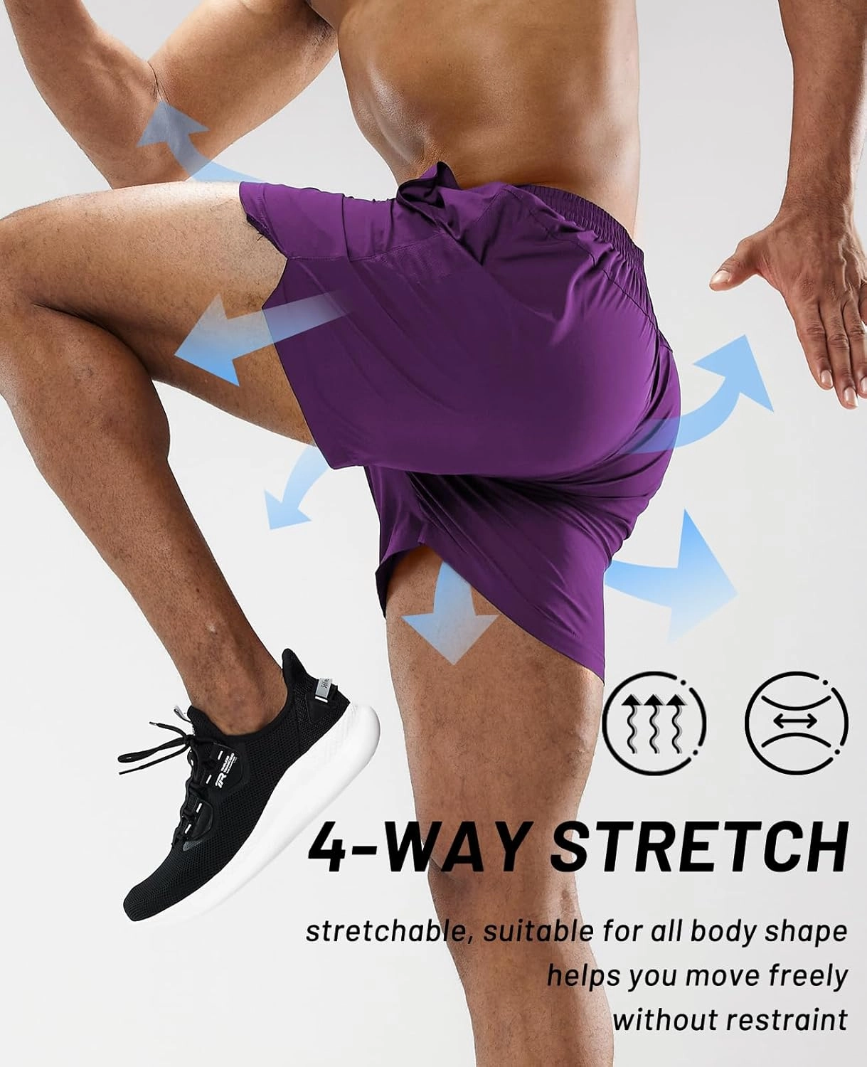 MIER Men's Workout Running Shorts Quick Dry Active 5 Inches Shorts with Pockets, Lightweight, Breathable