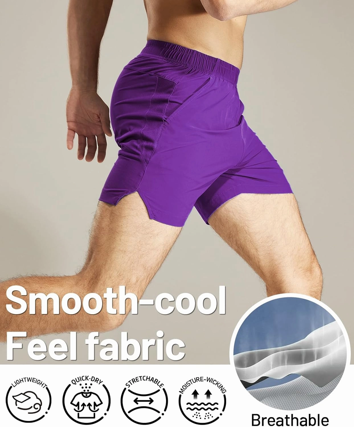 MIER Men's Workout Running Shorts Quick Dry Active 5 Inches Shorts with Pockets, Lightweight, Breathable