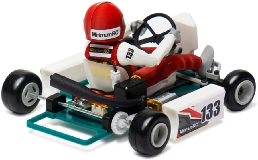 Mini RC Car, Retro Racer 1/32 Scale 2.4G Mini RC Kart Assembly Model Kit, High Performance Off-Road RC Kit Without Remote Control and Receiver for Teens&Adults - KIT Version