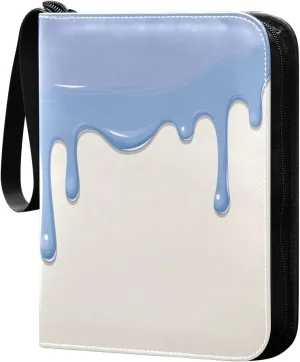 Mixed-dripping-paint-pattern Card Binder 4 Pocket, Fits 400 Cards,Trading Card Binder with Sleeves, Waterproof Sports Card Binder with Zip Collectible Trading Card Albums for Collectible Game Cards MT
