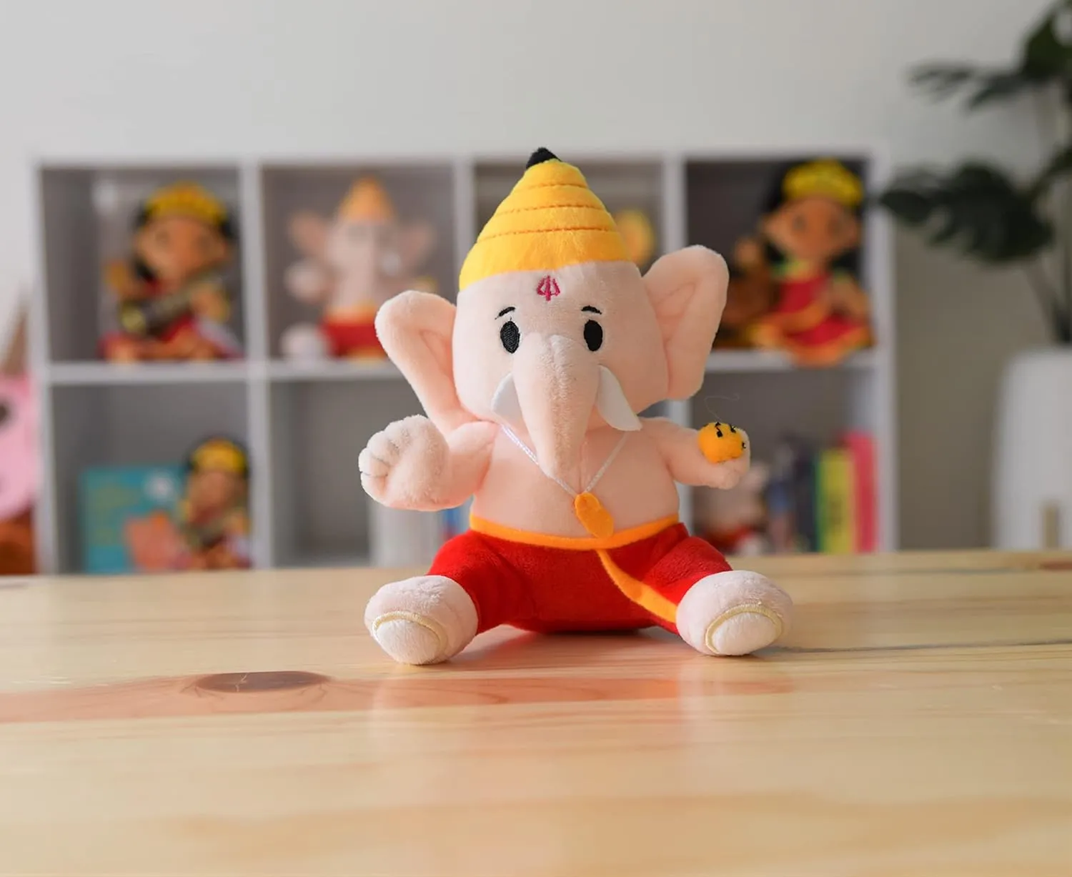 MODI TOYS Baby Ganesh (7 inch) Mantra Singing Plush Toy | Ideal for Newborns, Infants, Toddlers, Grandparents | Best for Diwali, Baby Shower, Birthday, Housewarming